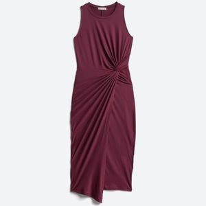 Nine Britton Abigail brushed knit midi dress. Dark purple, size M